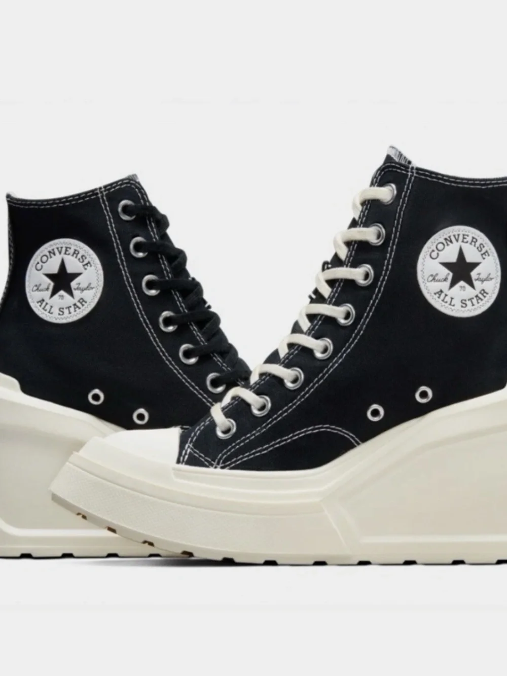 Converse Chuck 70 De Luxe Wedge Sneaker Womens 10.5 Black Platform A06478C EU 42